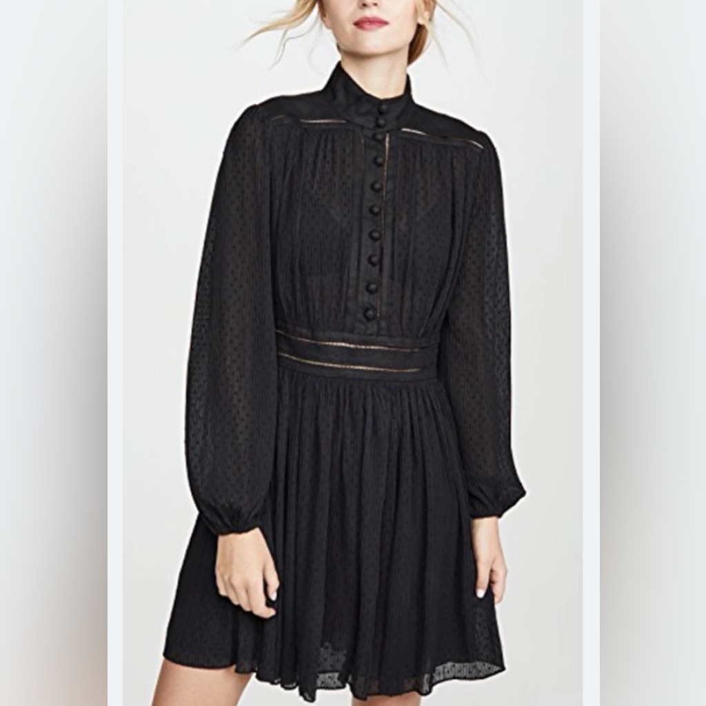 Zimmermann Espionage Pliss Mini Dress In Black